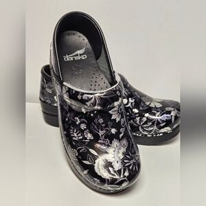 Dansko Women's Metallic Floral Print Slip-On Shoes,  Sz 37, US  Sz 6.5-7